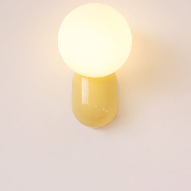 Applique murale moderne en verre globe à une lumière
