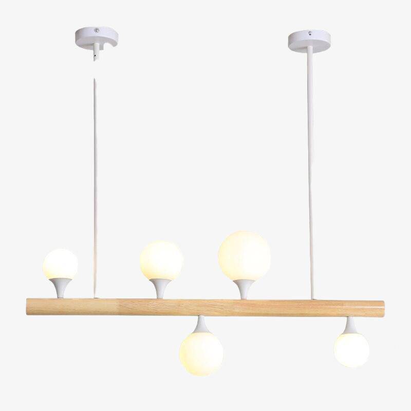 Elegant Scandinavian wood glass chandelier