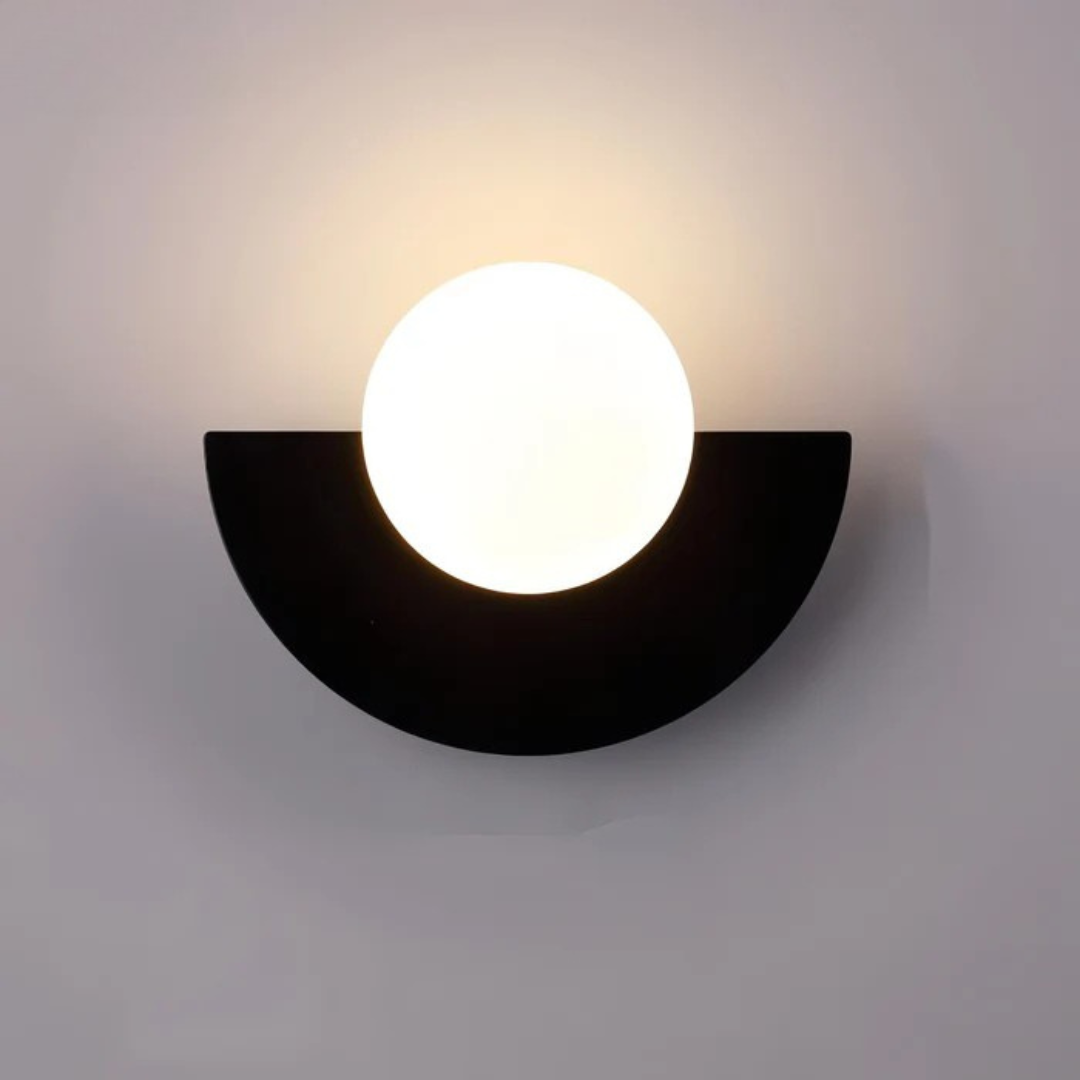 Applique murale minimaliste moderne en verre globe LED 1 lumière