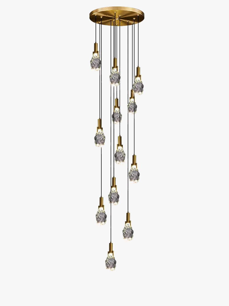 duplex loft spiral staircase chandelier modern creative villa living room crystal