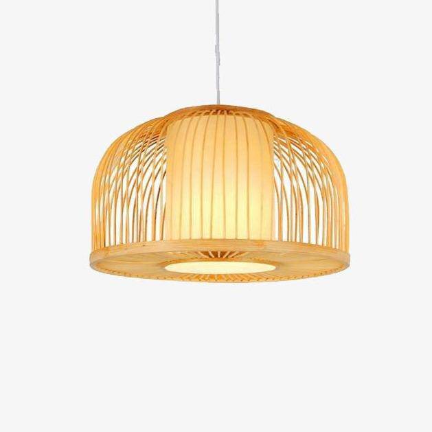 LED bamboo pendant light with various Asian-style cylinders