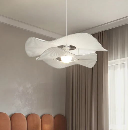 Renée Modern LED – Metal and Fabric Pendant Light for Living Room