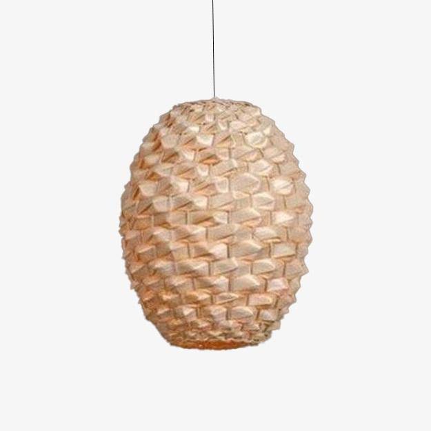 Rui LED pendant light with rattan shades in various shapes