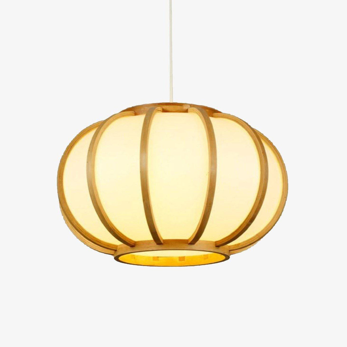 Japanese style rounded bamboo LED design pendant light