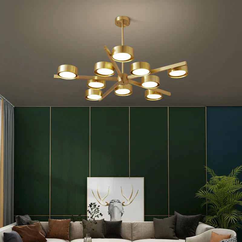 Nordic creative design copper chandelier for soft lighting