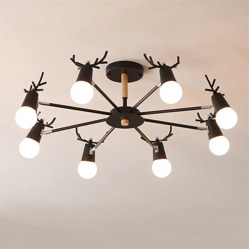 Nordic Wooden LED Macaroon Style Chandelier for Children