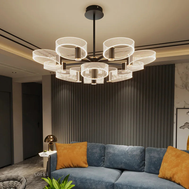 Minimalist Nordic LED Chandelier, Creative Modern Design, Acrylic