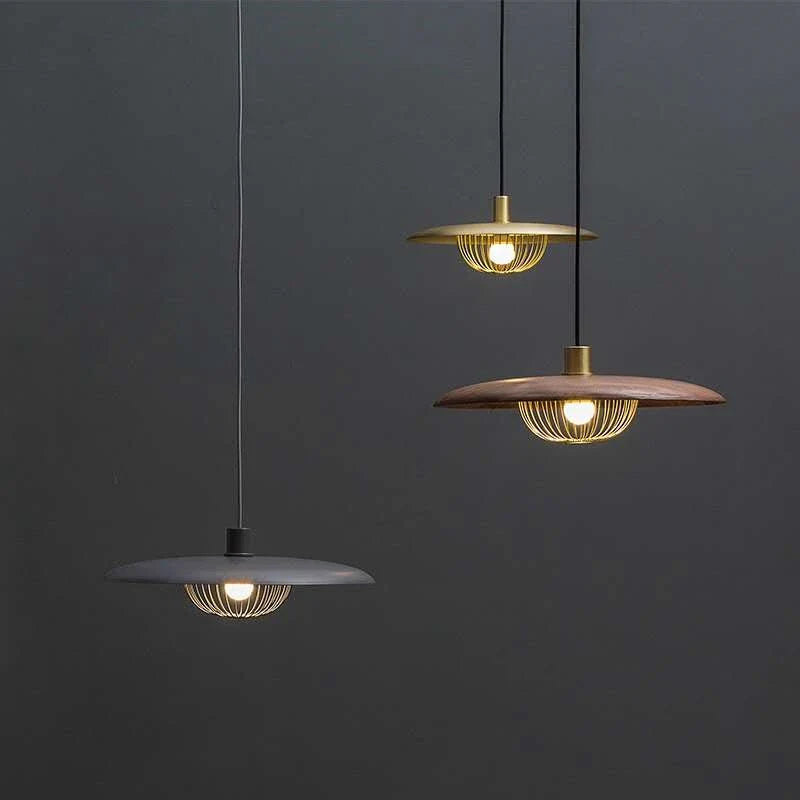Nordic wood grain hat-shaped chandelier