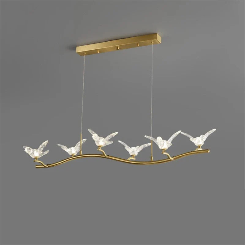 Luxury modern crystal chandelier with LED bird lamp