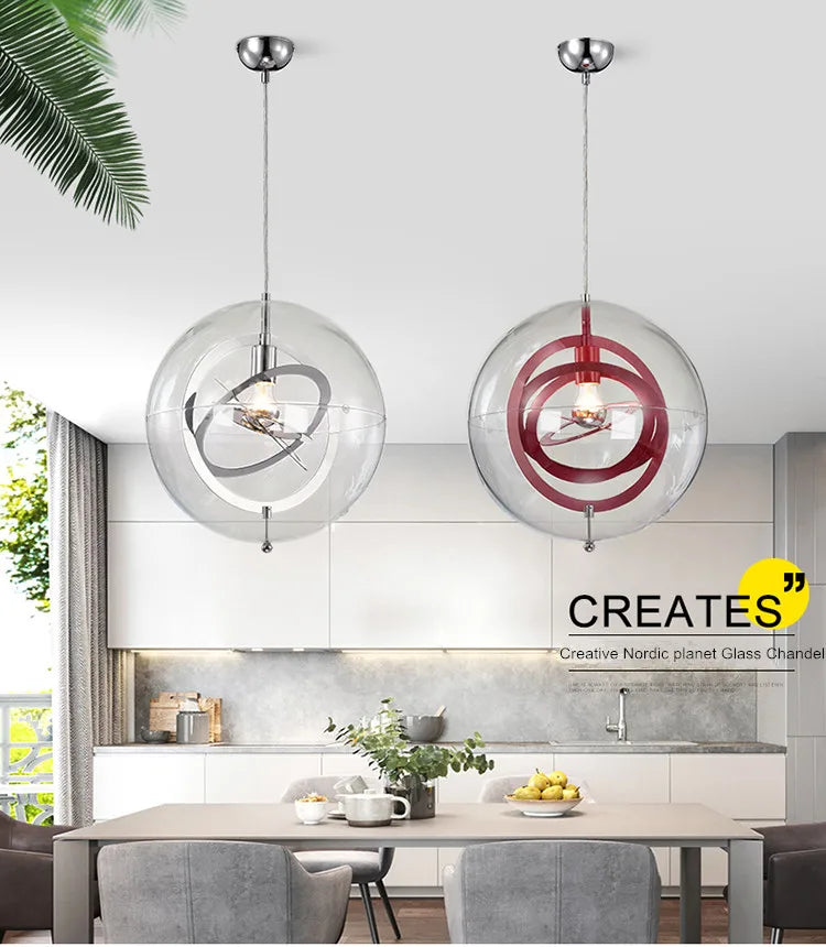 Simple and personalized Nordic design glass star chandelier