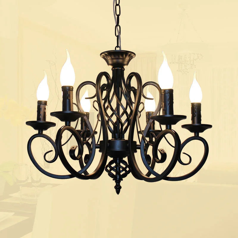 Elegant vintage wrought iron chandelier