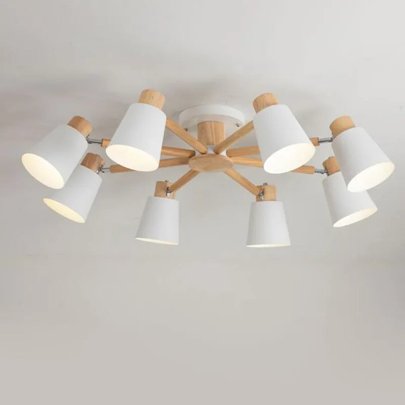 Elegant Nordic wooden chandelier
