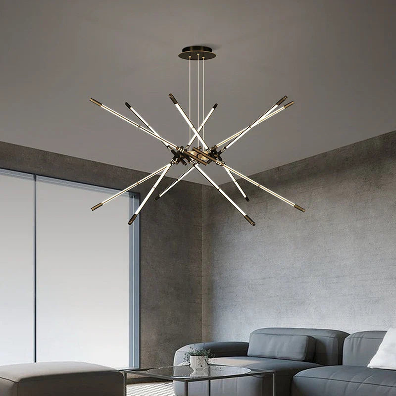 Simple luxury modern copper hanging chandelier