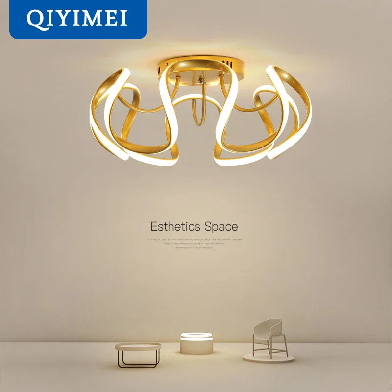 modern LED chandelier with dimmer for interior decoration
