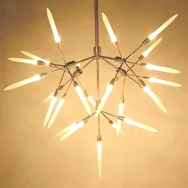Minimalist LED crystal chandelier