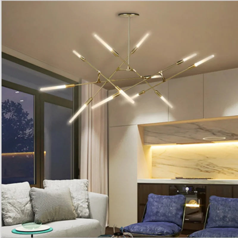 Multi-head iron design chandelier for modern lighting