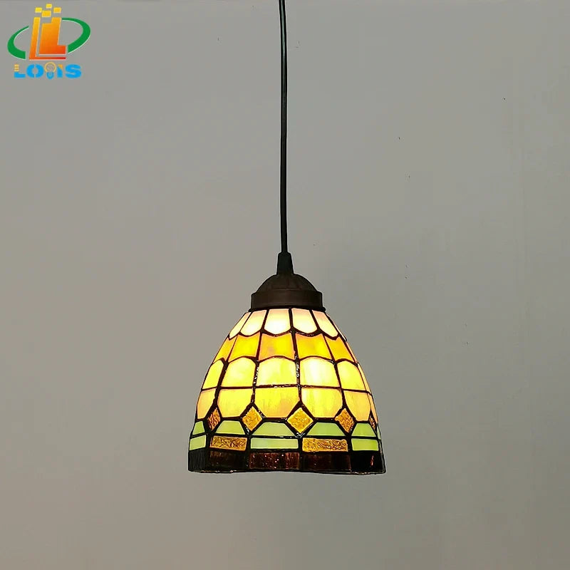 Vintage Tiffany glass chandelier for indoor and outdoor use