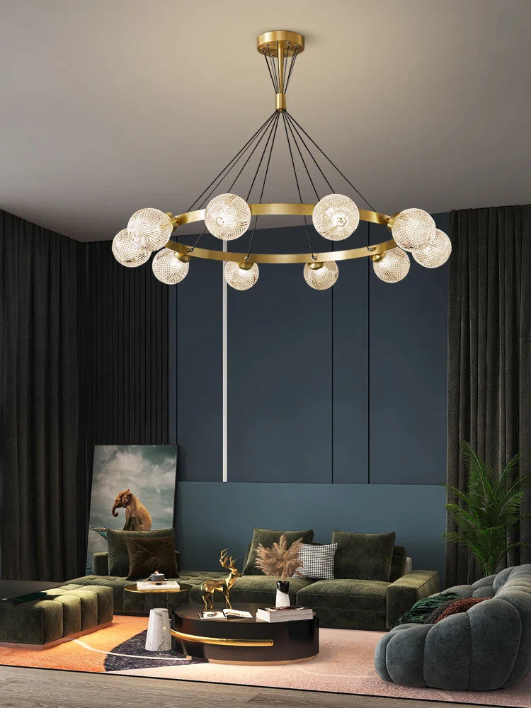 Postmodern copper chandelier Nordic design for elegant lighting