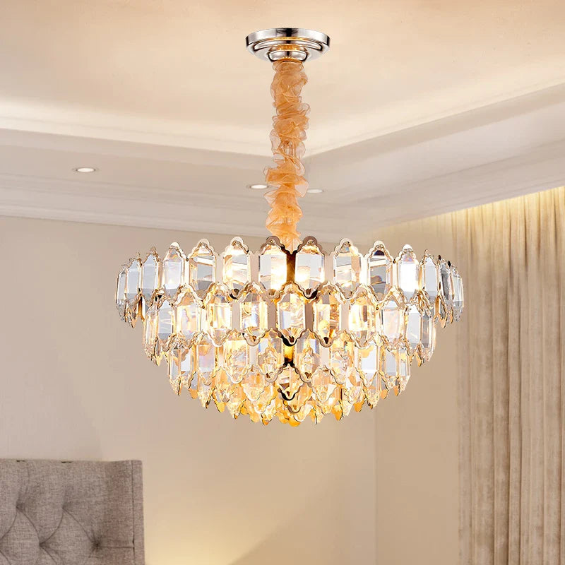 Modern designer crystal chandelier with LED lighting