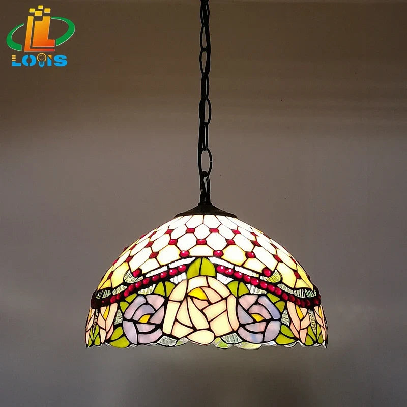Decorative glass chandelier for cafe bar and garden