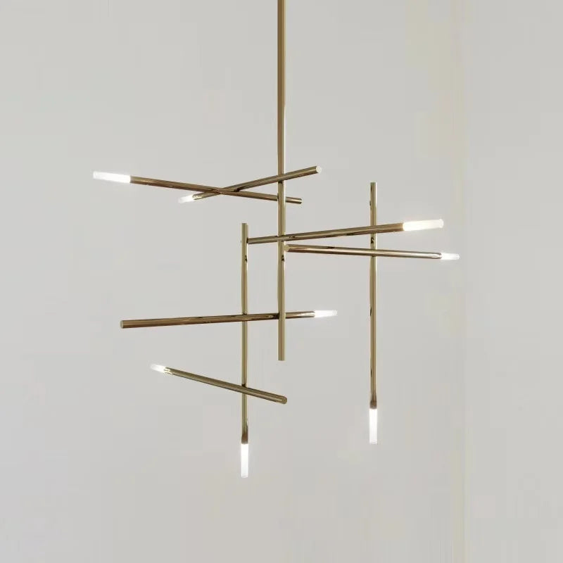 Postmodern gold luxury LED chandelier for hotel and restaurant
