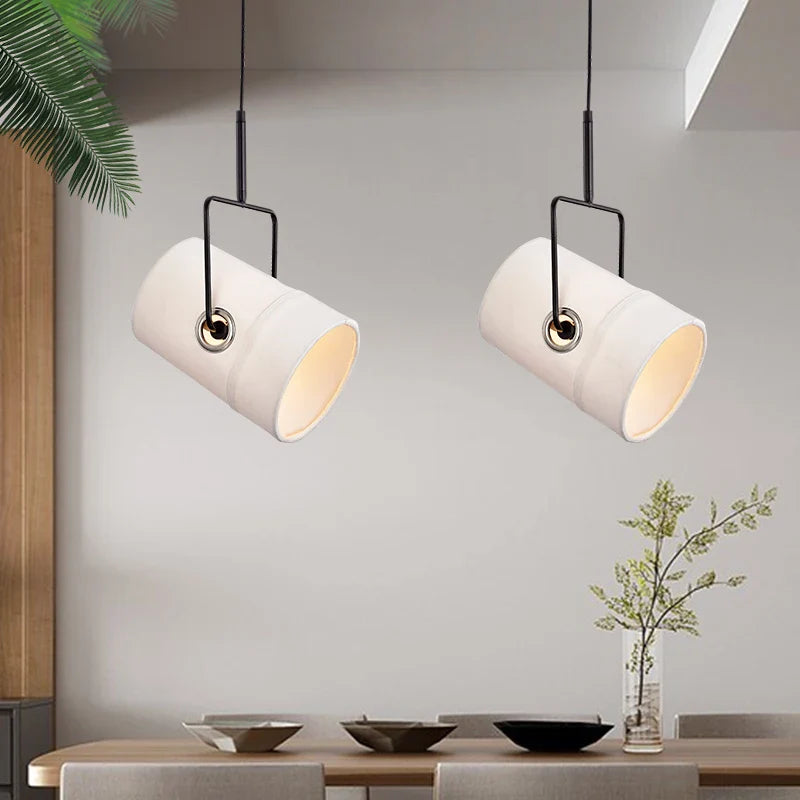 Modern Nordic Loft Style Rotating Fabric Chandelier