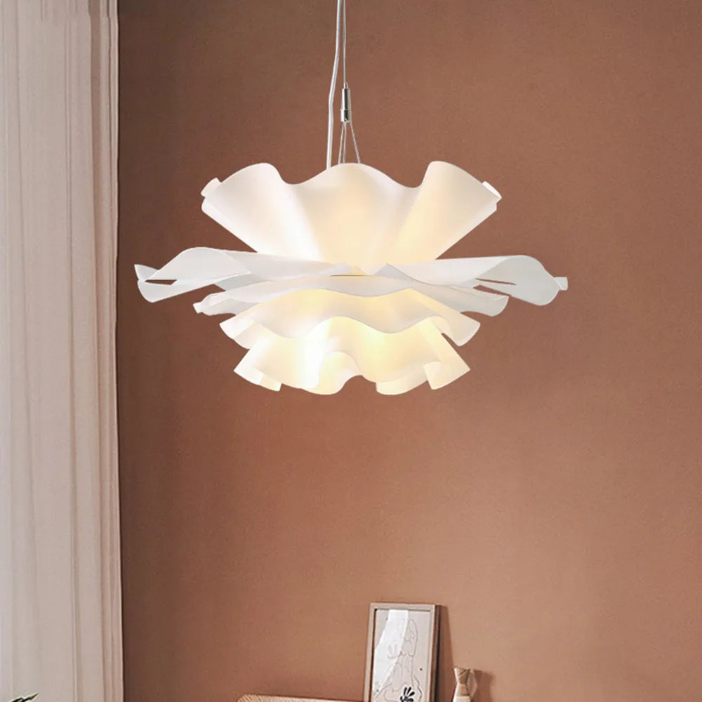 Nordic Design White Flower Chandelier Pendant Lamp for Bedroom Living Room Bar Dining Lamp Children's Room Danish Pendant Lamp