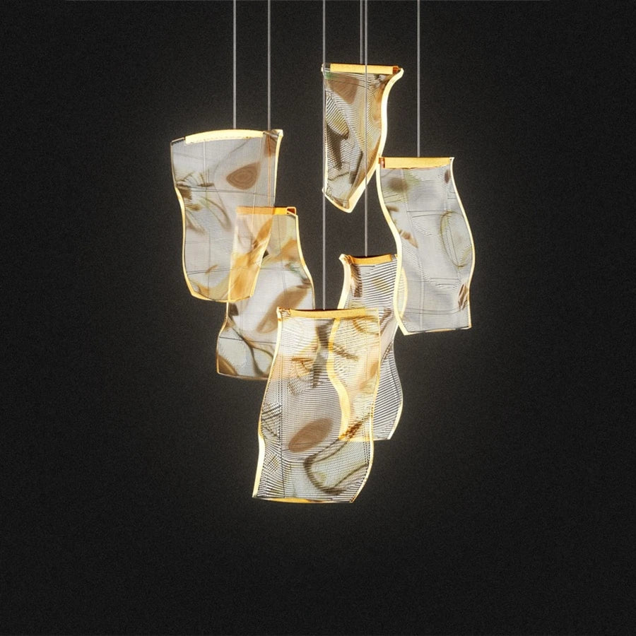 Modern LED chandelier for duplex staircase bar and clothing store