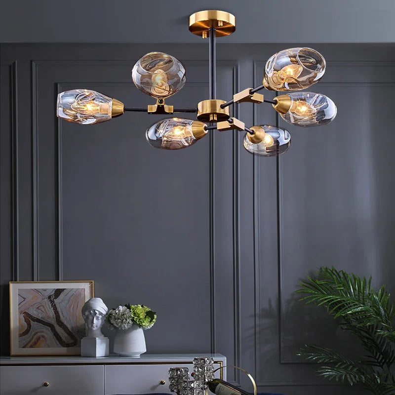 Clear glass chandelier for stylish interior design