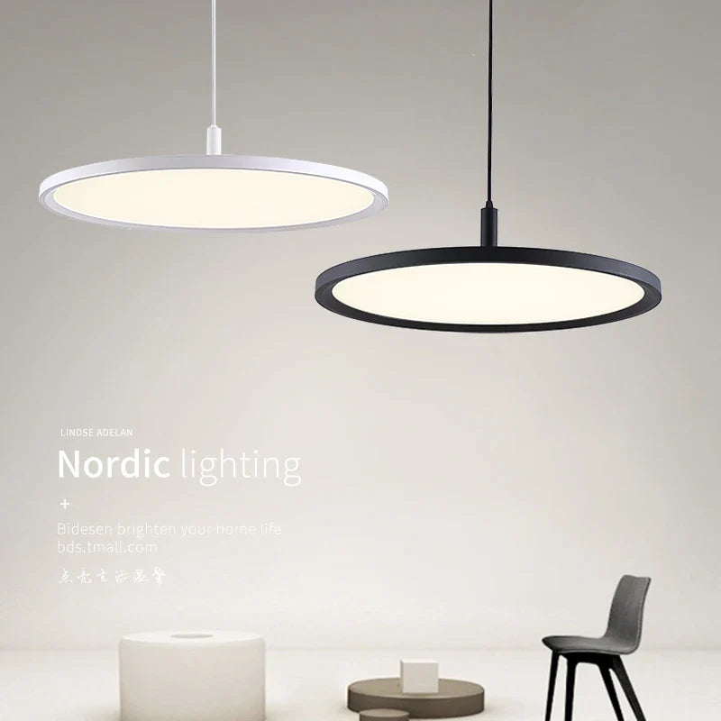 Modern Nordic design chandelier, simple round head, creative lighting