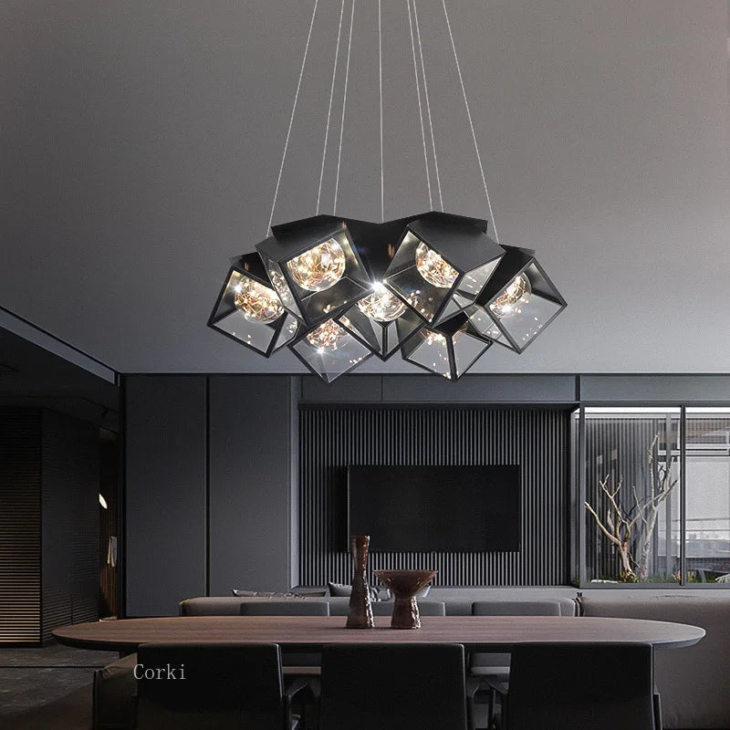 Modern Design LED Chandelier Dimmable Indoor Geometric Light Fixture
