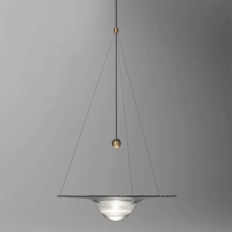 postmodern minimalist Nordic Art Deco UFO glass chandelier