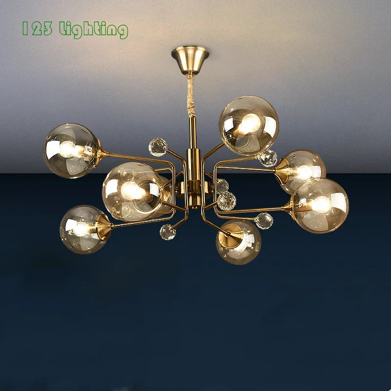 modern clear glass chandelier adjustable lighting elegant design