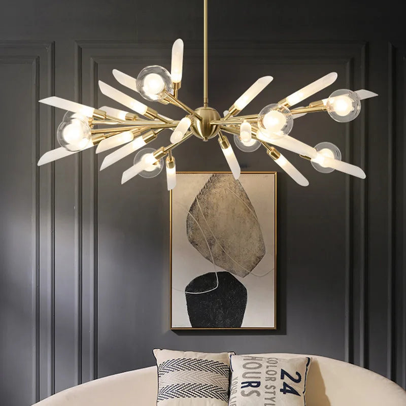 Nordic glass chandelier, postmodern design style for interior decoration