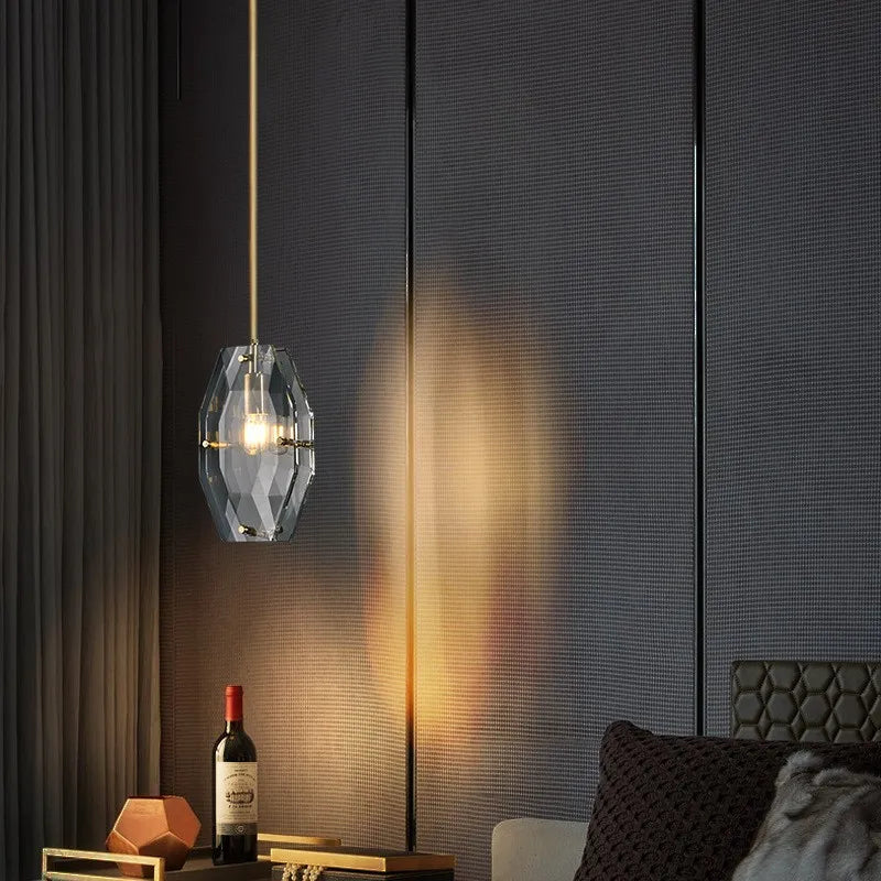 Nordic creative simple copper and glass chandelier