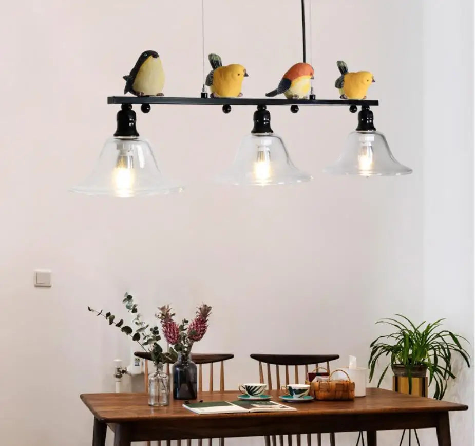 Modern Nordic Style Chandelier with 3 Creative Artistic Birds