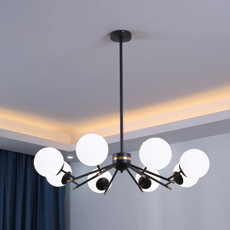 Modern clear sphere chandelier