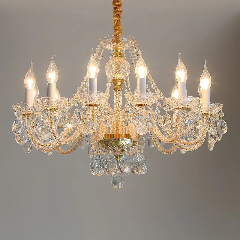 gilded crystal chandelier for elegant interior decoration
