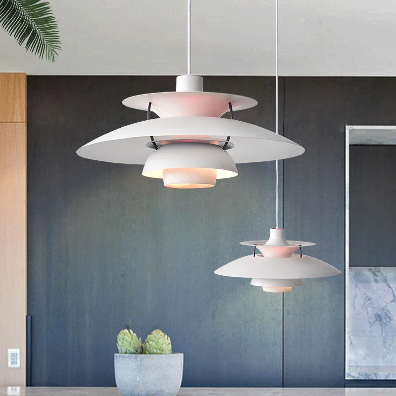 Modern minimalist industrial style flying saucer chandelier