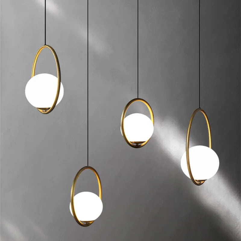 Retro glass LED chandelier for interior decoration