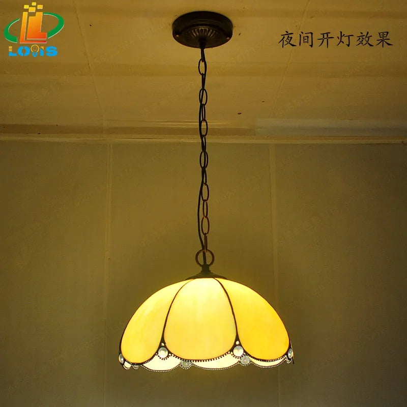 European retro simple laminated glass chandelier single light