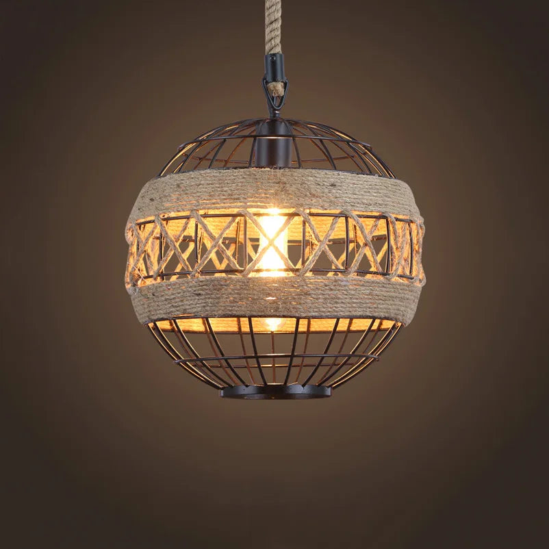 vintage hemp rope chandelier for restaurant bar cafe