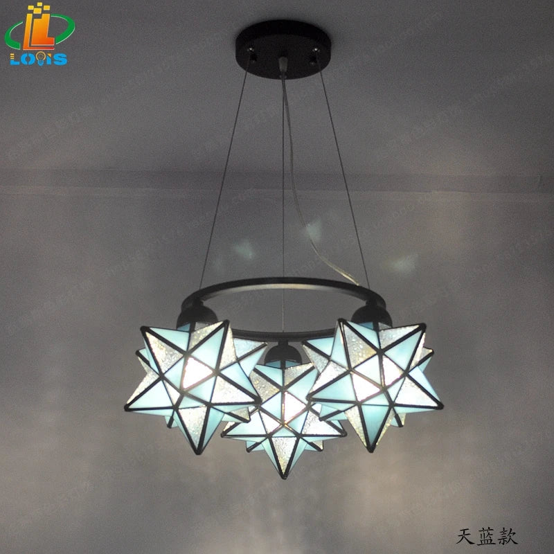 Creative pentacle chandelier for bar, restaurant, and interior