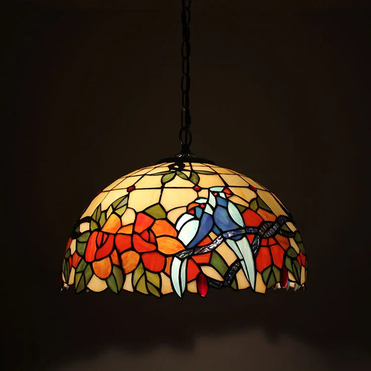 Stained glass vintage chandelier for cafés and restaurants