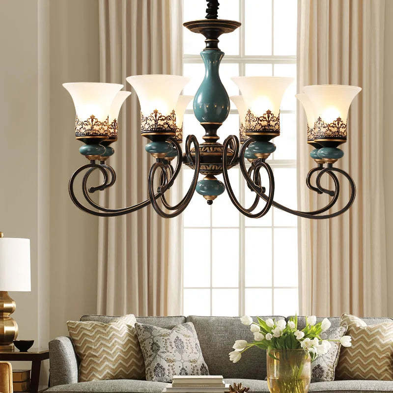 modern luxury retro style ceramic LED chandelier