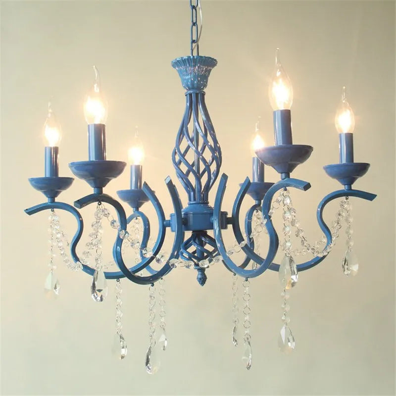 Country Chic Crystal Iron Chandelier