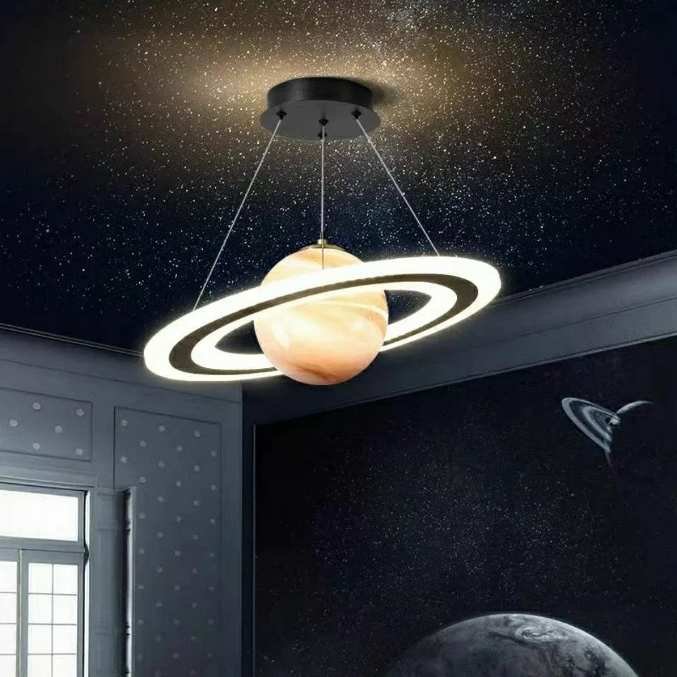 Nordic Chandelier Child LED Creative Cartoon Space Planet