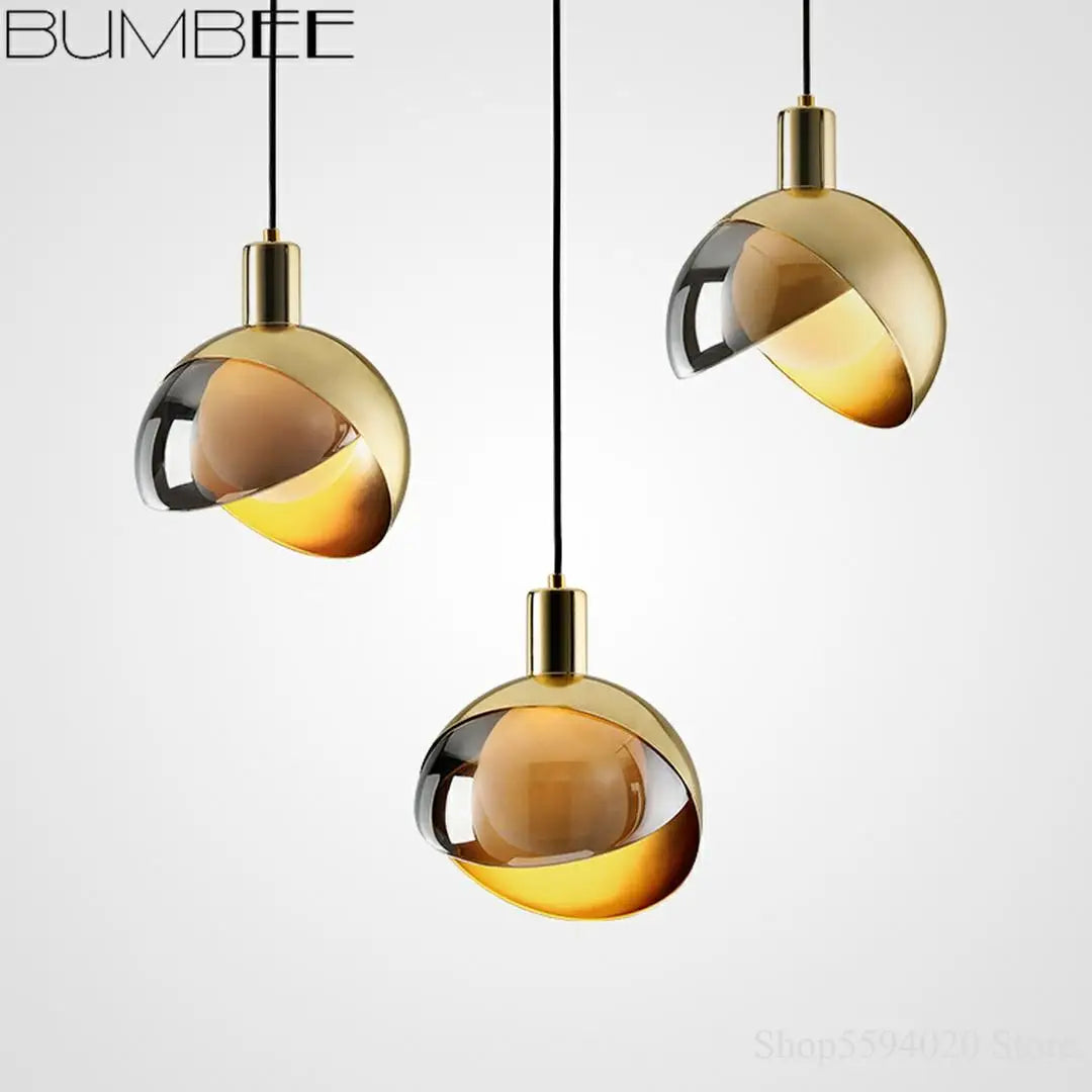 Nordic Luxury Electroplated Ball Chandelier Post-Modern Pendant Lamp