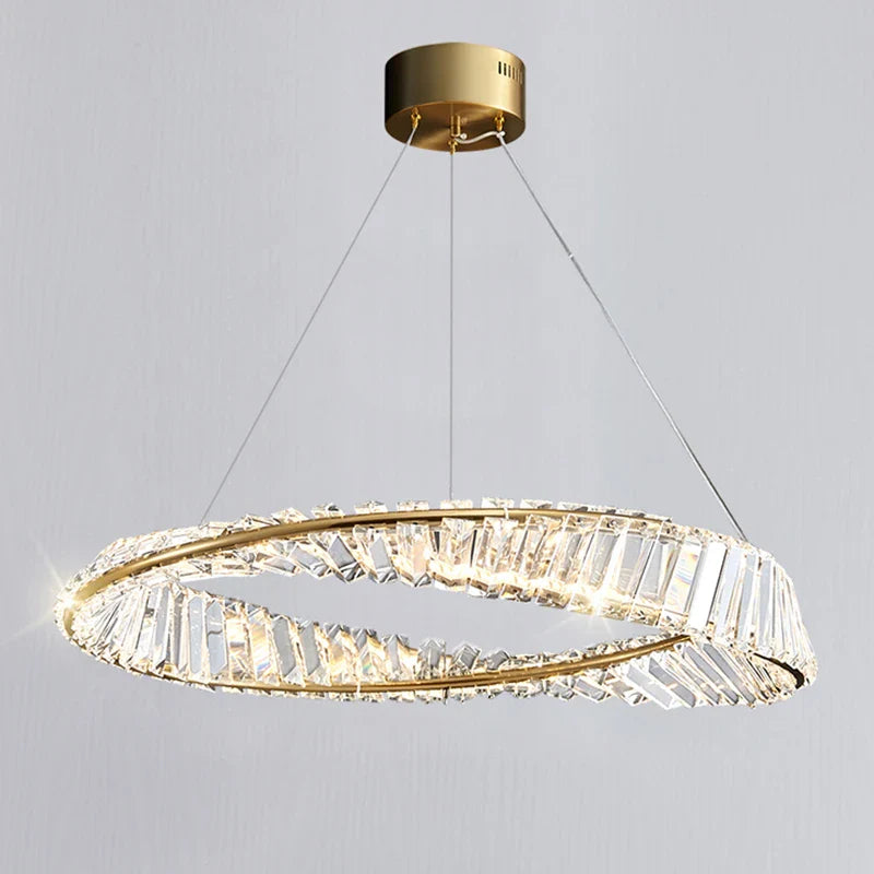 Luxury Modern Crystal Ring Pendant Lamp