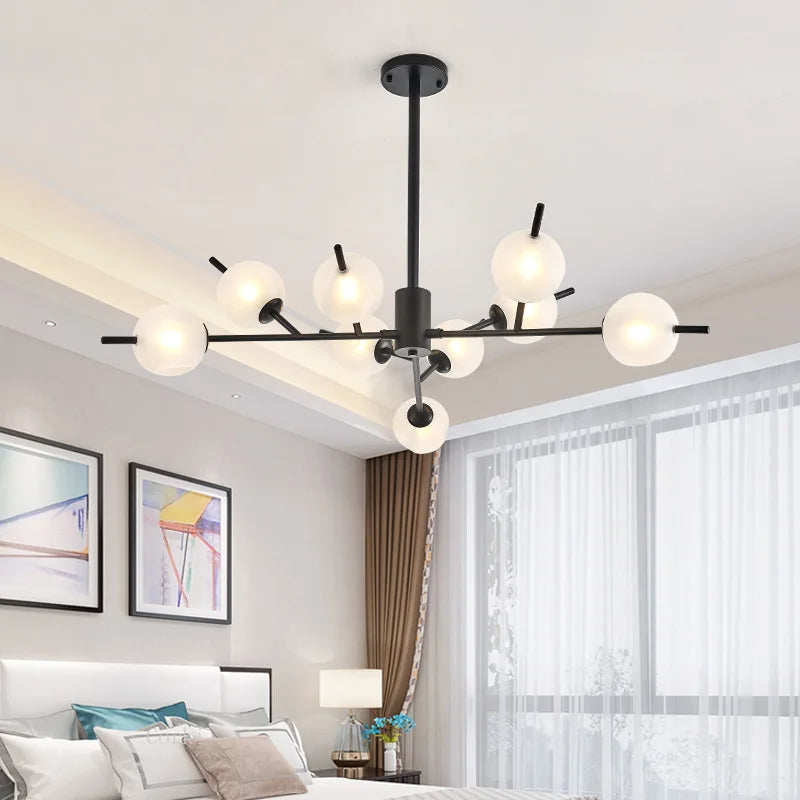Nordic designed glass chandelier.